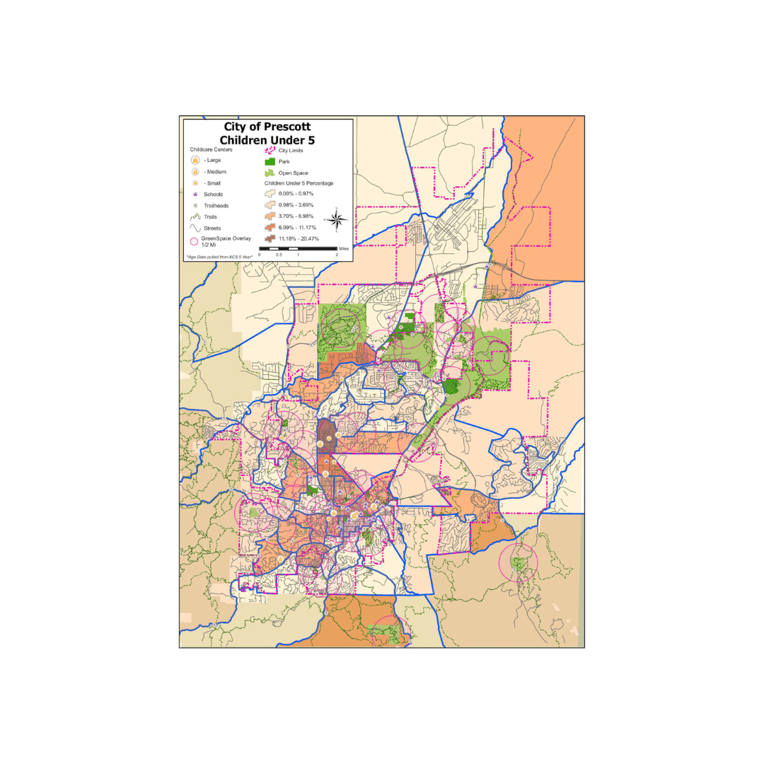graphic of the city of prescott children under 5