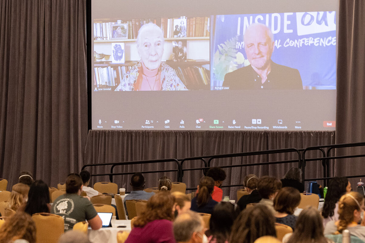 Dr. Jane Goodall with Children & Nature Network co-founder Richard Louv