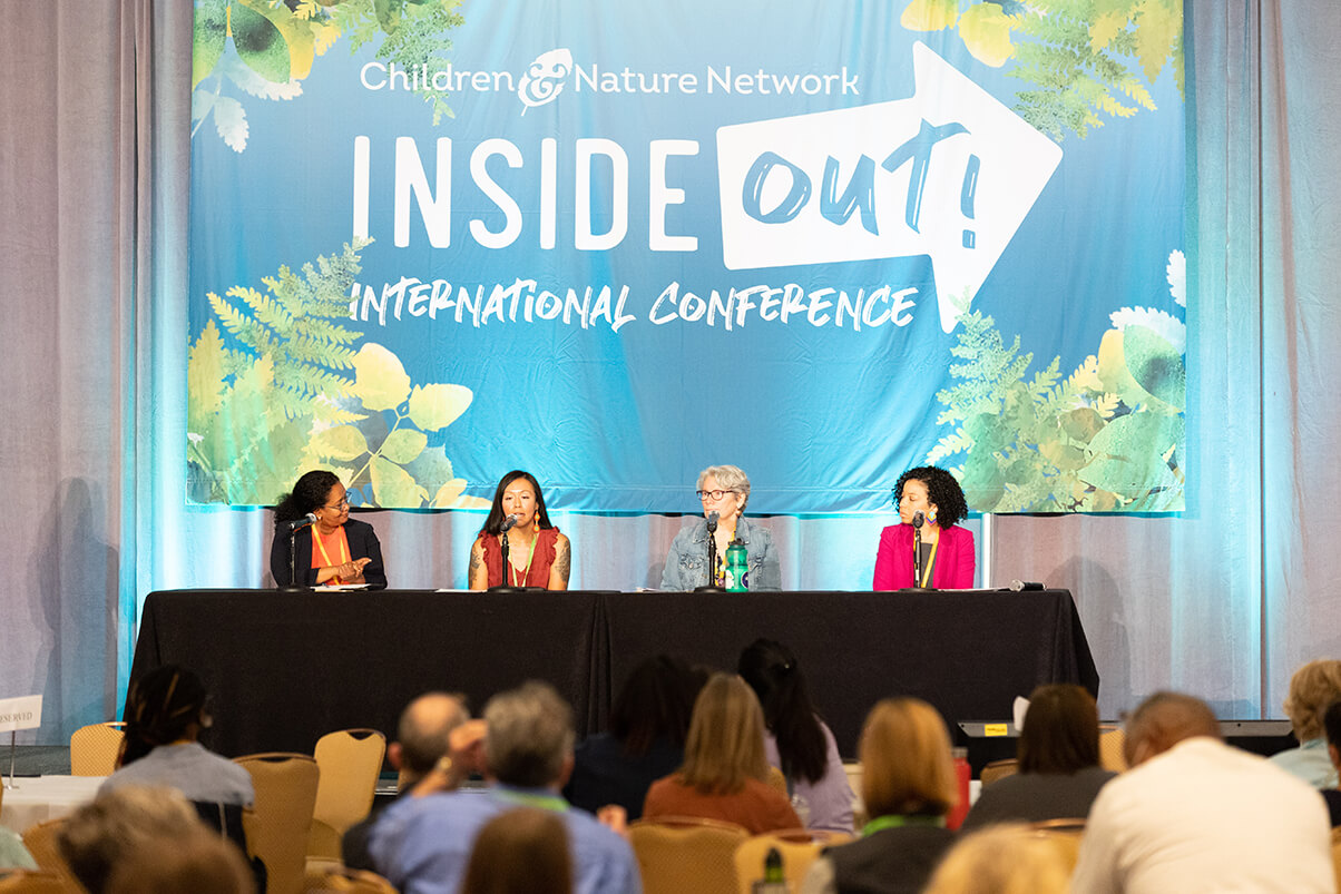 Nature’s Role in Healing Trauma plenary panel, featuring Dr. Hanaa Hamdi, Rocío Villalobos, Patsy Sellars, and Dr. Vinience Jennings