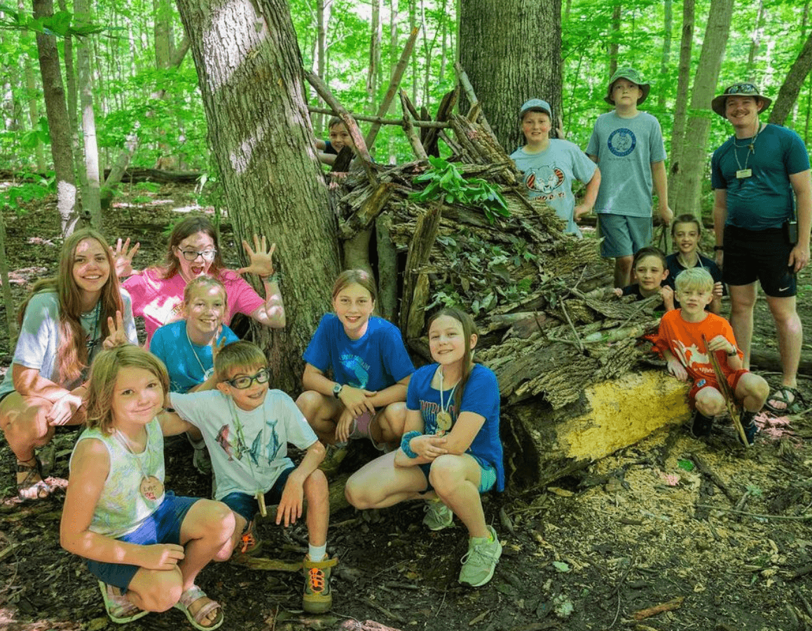 Children explore nature under the guidance of the Cincinnati Nature Center.