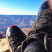 Picture of author wearing Jordan shoes in the Grand Canyon.