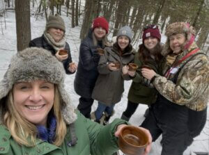 Group of people outside in winter