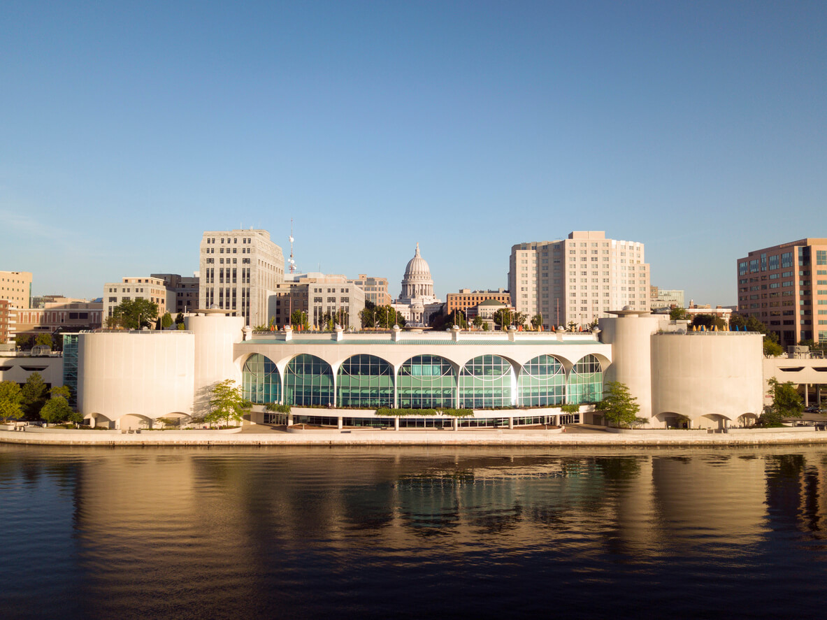 photo of downtown madison wisconsin from the river