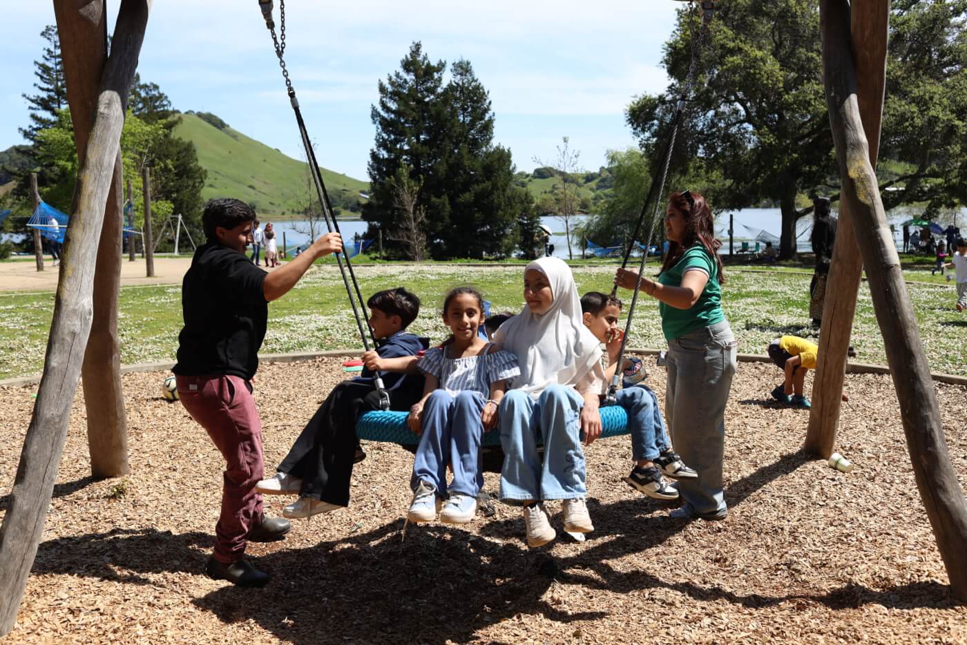 An Eid program brought Arab and South Asian Muslim families from two different counties together at Stafford Lake in Marin County, California.