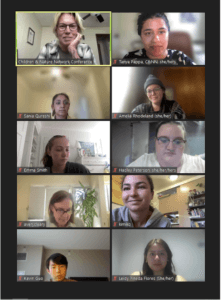 Members of Inside-Out’s Youth Advisory Council meet on Zoom to plan young adult meet-ups.