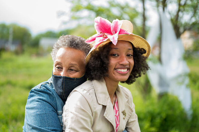 Wells with her mother. Photo courtesy of Backyard Basecamp.