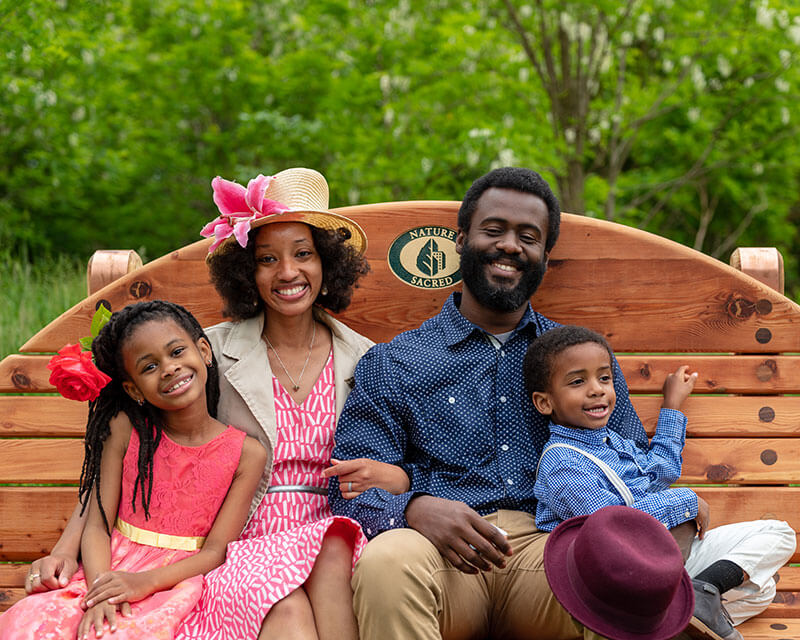 Atiya Wells with her husband and two children. Photo courtesy of Backyard Basecamp.