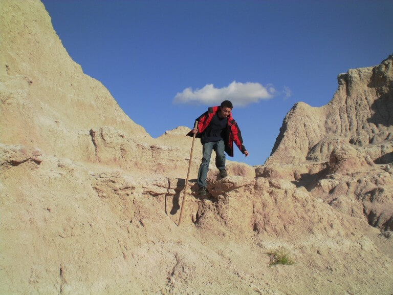 Anthony II having fun at South Dakota’s Badlands National Park.