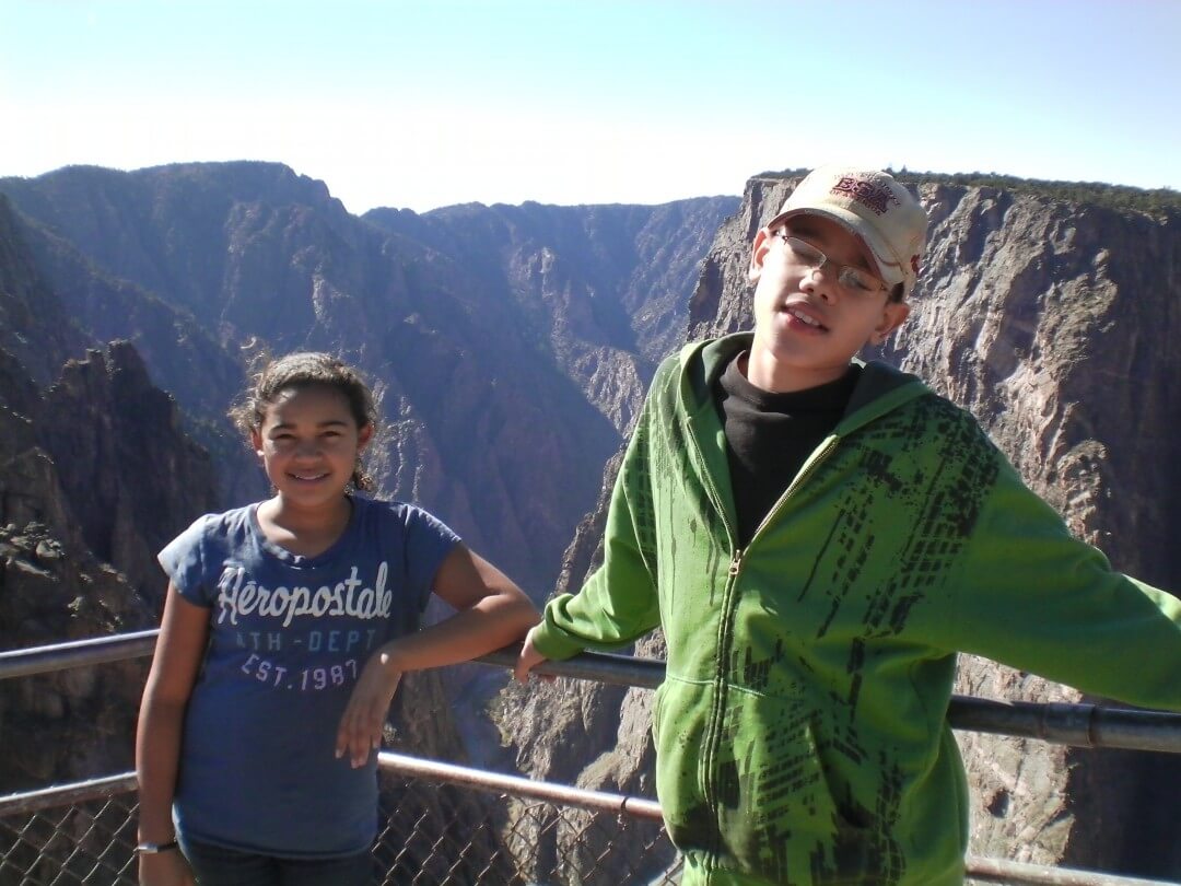 Kendall and Justice at Black Canyon in Gunnison National Park in Colorado.